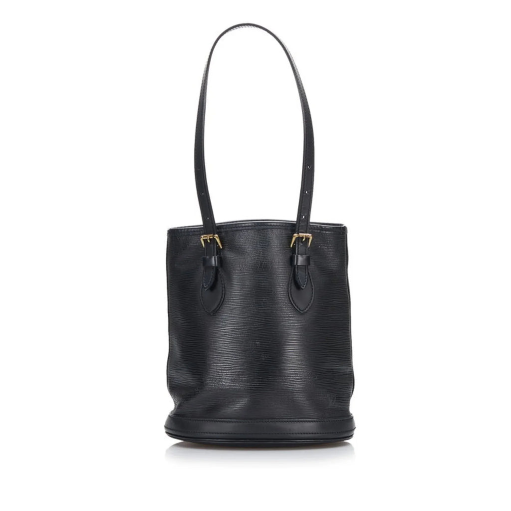 Louis Shoulder PM LOUIS VUITTON Epi Noir Black Bucket Ladies Vuitton Tote M58992 Leather Bag Pre-Owned (Fair)