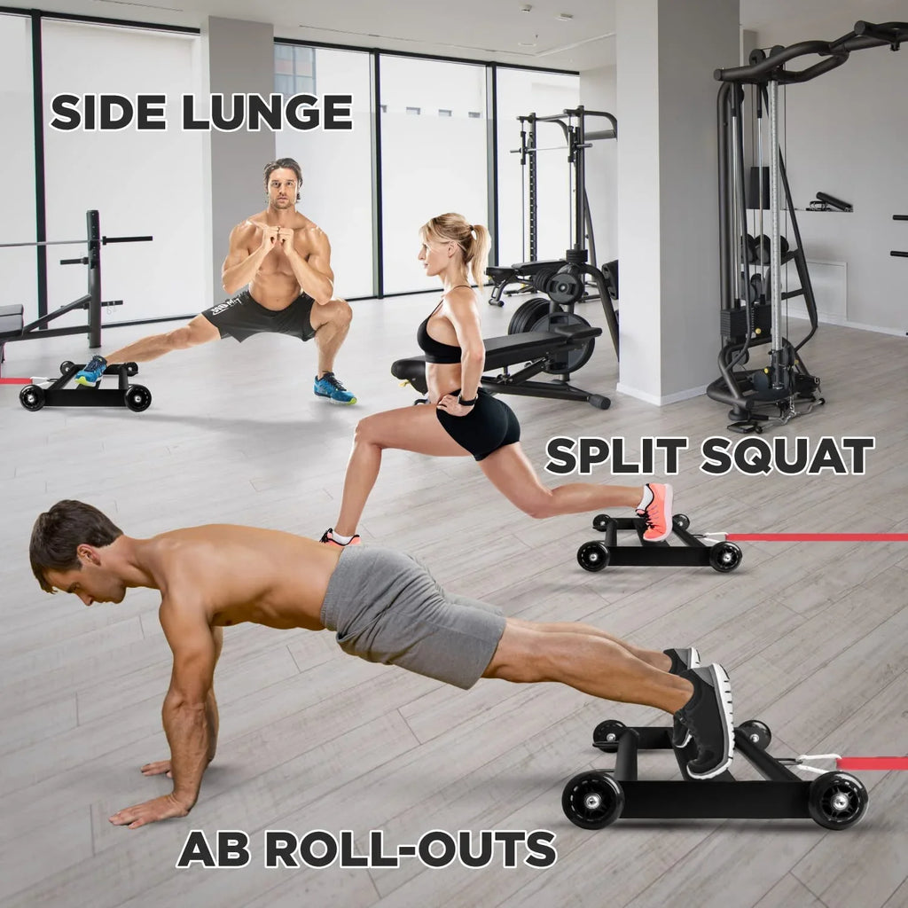 Glute for Building,Black Yes4All Exercise Gym Wheels Hamstring, Glider, Home Glute Ham Booty Fitness,