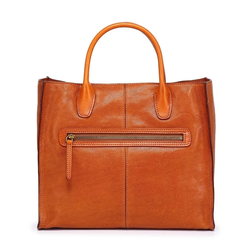 Leather Trend Genuine Black Aspen Leaf Old Bag Tote