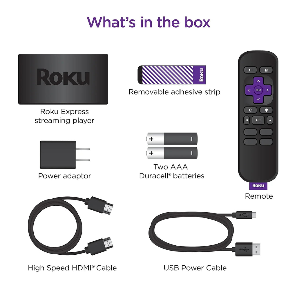 HD with Remote Express Media Speed HDMI Simple Streaming and Player High Roku Cable