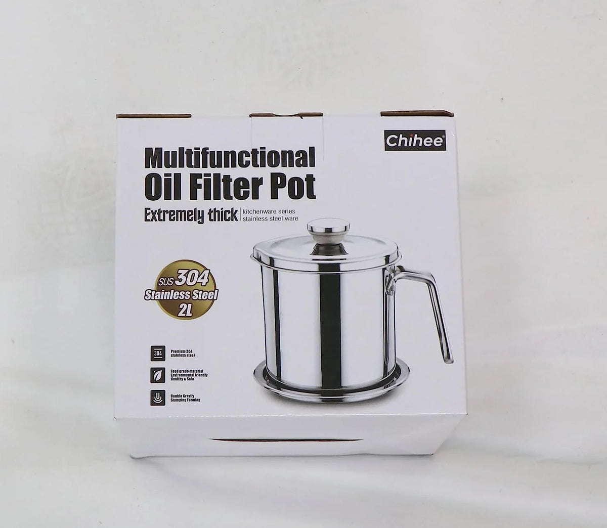 / fl Frying Oil Mesh 2L Tray,for Steel Strainer & Lid Strainer Grease Can Non-slip 67.6 Dust-proof Cooking Oil oz,Food Container,with Storing Strainer Fine Oil Storage Pot Grease Stainless