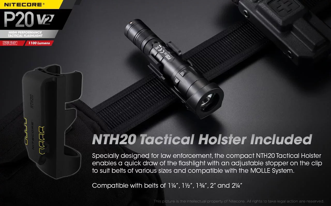 Tactical 1100 LED - Flashlight Battery, V2 XP-L2 P20 CREE Cord Lumens - USB w/NL183 Nitecore Charger Combo: V6 +Free Eco-Sensa UI1