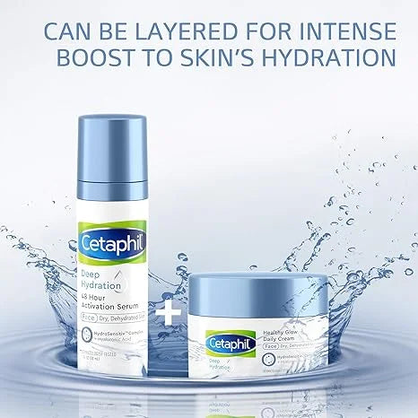 48Hr Brand Face Dry, Recommended B, Activation E Vitamin Hr Moisturizer 1 Deep for & Sensitive Cetaphil With Hyaluronic oz, Acid, Hydration Sensitive 48 fl Serum, Dermatologist Skincare Skin,