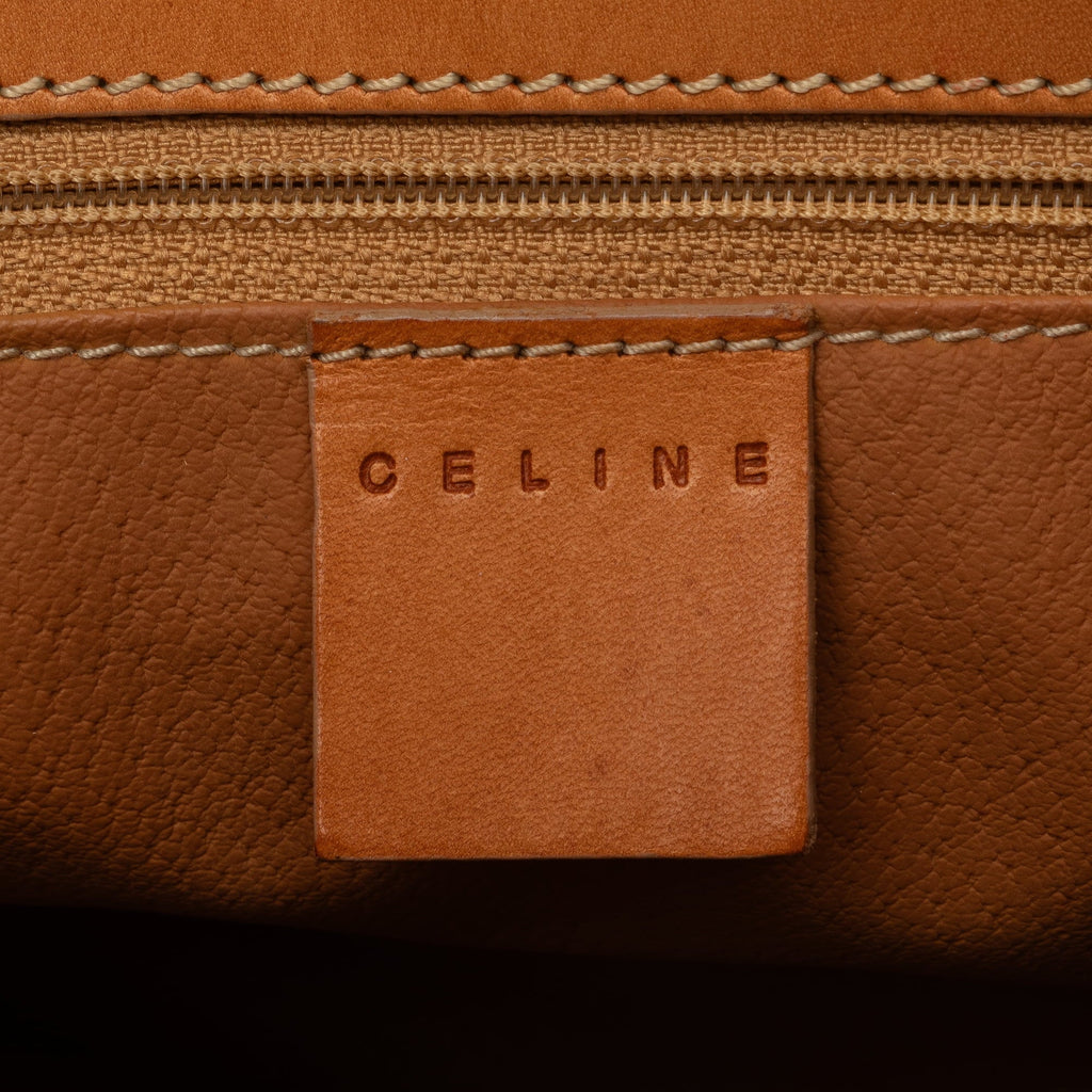Bag Macadam Authenticated Celine Coated Pre-Owned Tote Canvas (Good) Brown Unisex Fabric