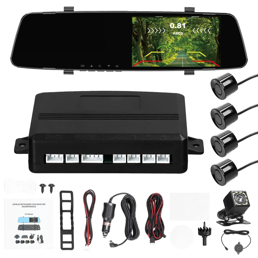 Cam Radars Dash Nebublu Rear Camera,Reco Dual Camera Apexeon Dash 1080P Reverse Dash Inch Rear Support Camera Screen DVR 4.3