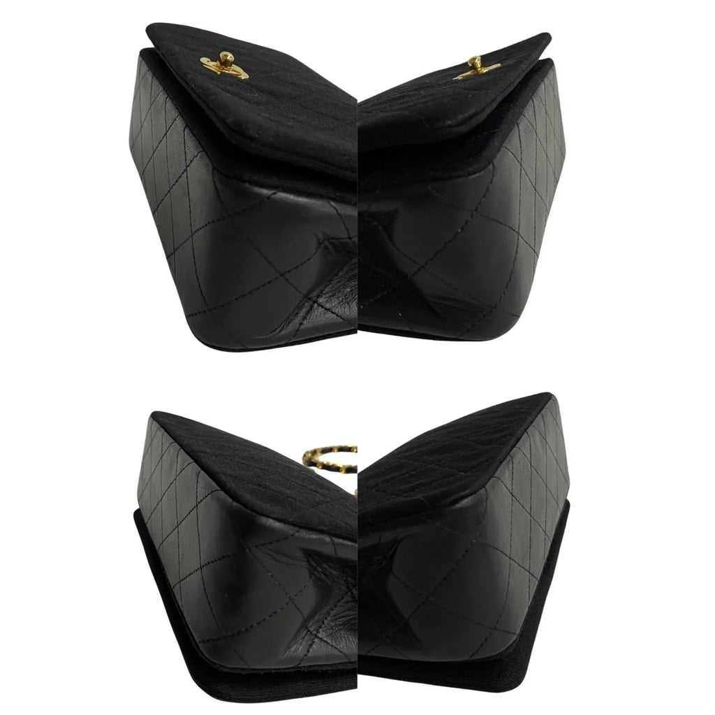 Shoulder CHANEL Bag Cotton Turnlock Flap Chain Pre-Owned Lambskin (Good) Black 73960 Full Matelasse