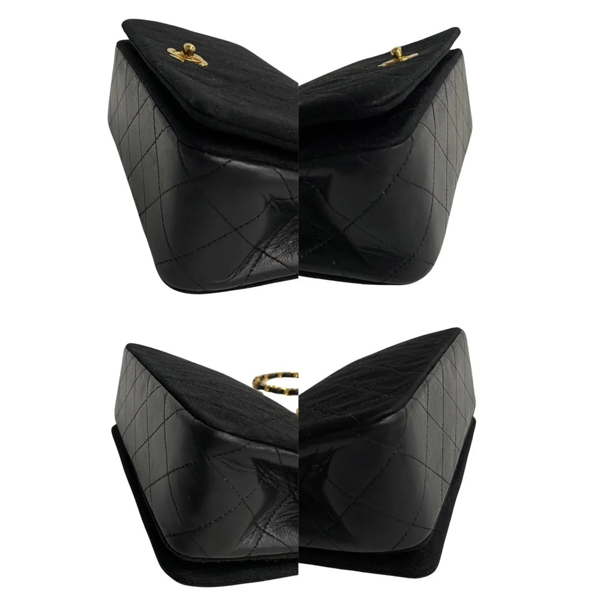 Shoulder CHANEL Bag Cotton Turnlock Flap Chain Pre-Owned Lambskin (Good) Black 73960 Full Matelasse