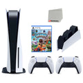 with Sackboy: and Sony Cleaning 5 Version Charging Controller, with A Station Bundle Extra Big Console DualSense Adventure White Cloth Disc Playstation