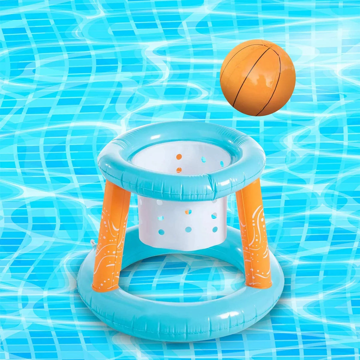 Summer Hoop Toys Pool Kids Pool Junipel Set Adults Swimming Net Water Floating, and Toys, Floaties & Basketball Volleyball Teens Light Blue for | Game