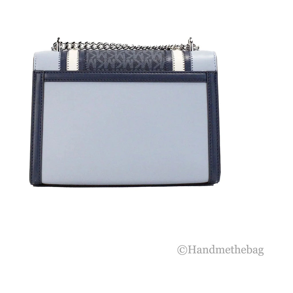 Purse Shoulder Bag PVC Kors Michael Medium Flap Chain Navy Whitney