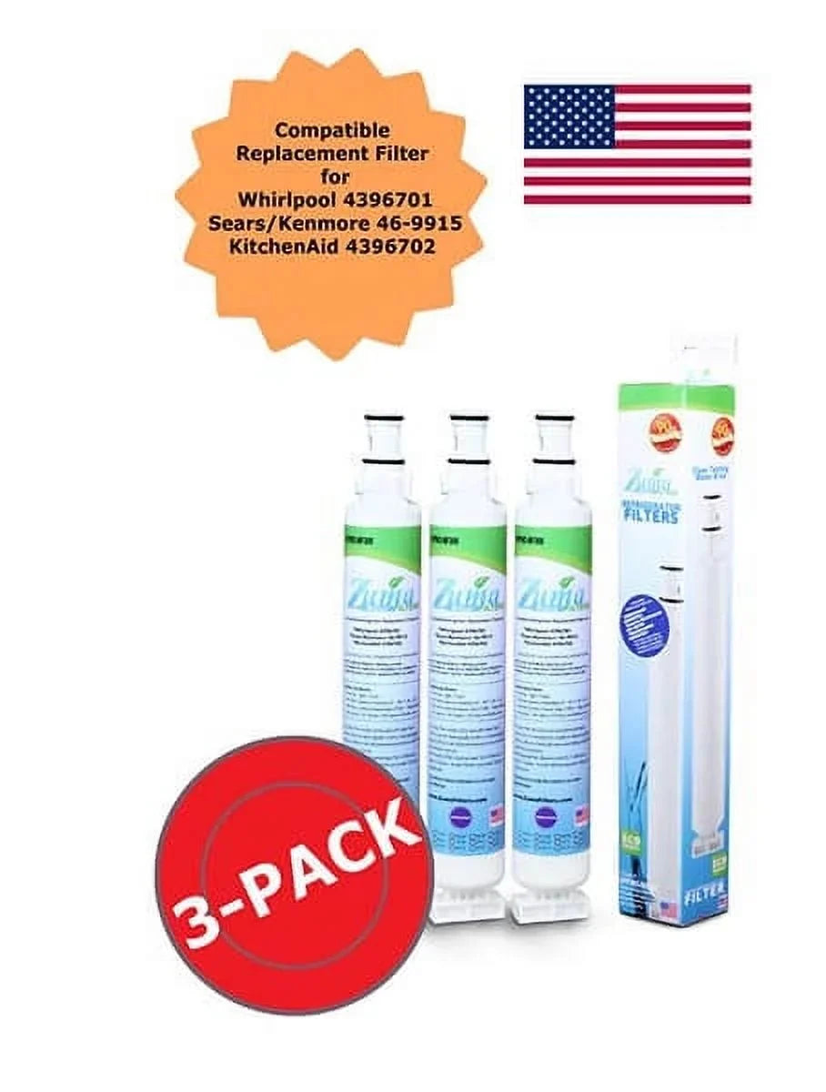 Water and Whirlpool® - Pack , - , Made 3 Filter , Brand OPFW3-RF300 U.S.A. Model Compatible # ZUMA with 6701 Ice in