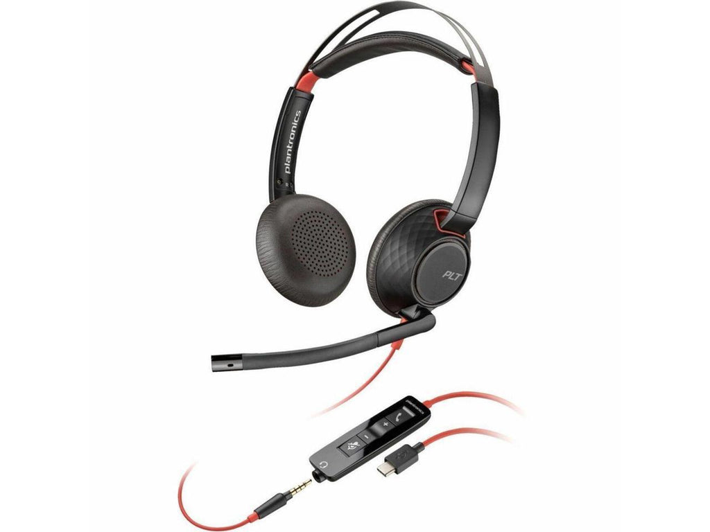 USB-C Blackwire Mini-phone Ohm USB-C/A 32 ... Plug (3.5mm) Type - - - Adapter Ear-cup Cable 3.5mm + Binaural - + - - USB Headset Stereo On-ear - - Omni-directional, - C, 5220 Poly 7.10 ft Wired Stereo