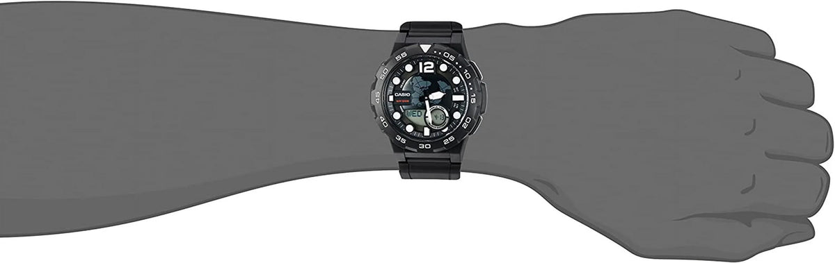 AEQ100W-1AVCF Men's Style Black, Ana-Digi Dive Watch,