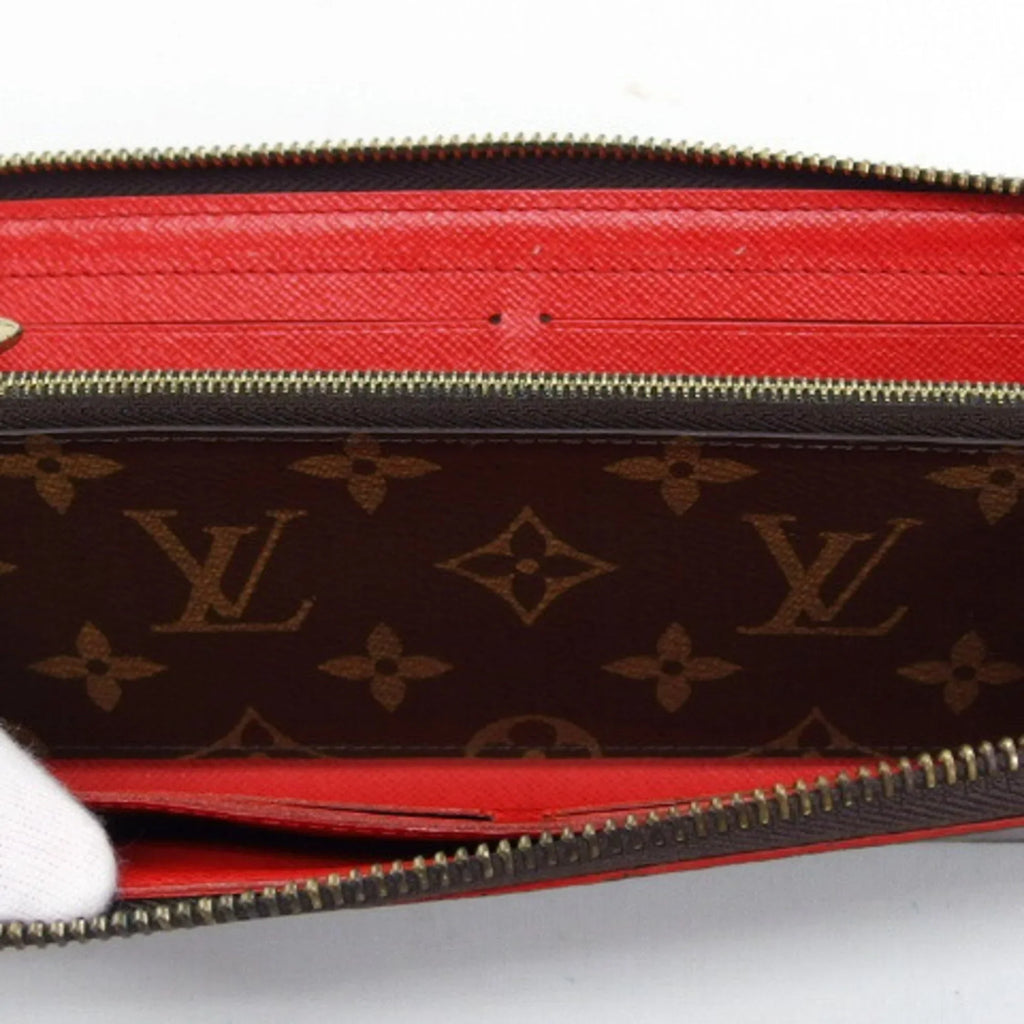 Louis Pre-Owned Clemence Long (Good) Monogram Vuitton Wallet Red Wallet M62940