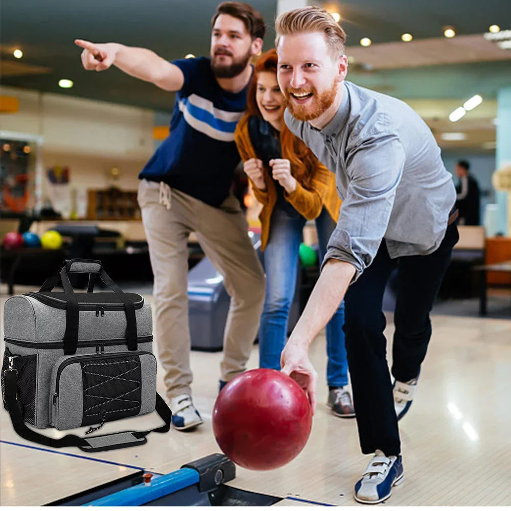 Bowling Pair Ball Bowling of Balls to Shoes 16 and up Tote 2 Mens Padded Bag for Bowling Ball for Bag Holder Portable Double with