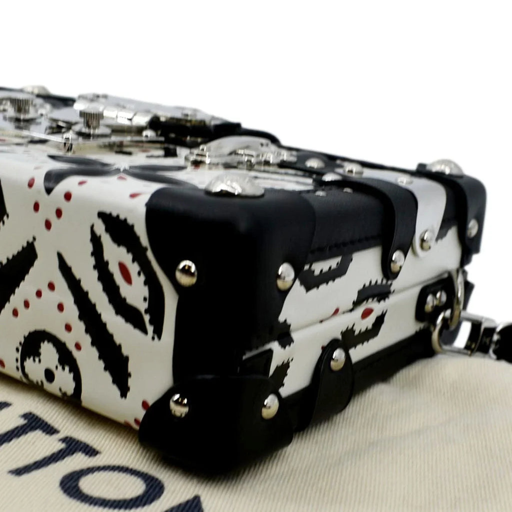 Crossbody Leather Malle VUITTON Print Pre-owned LOUIS Graphic Bag Black/Multicolor Petite
