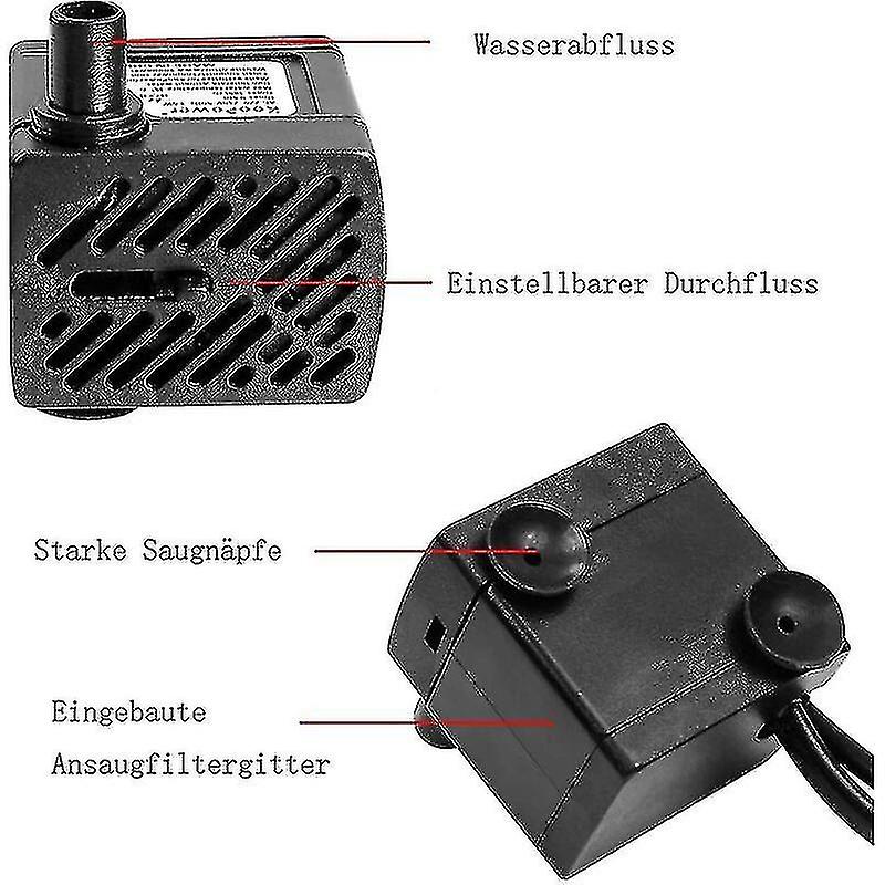 Pump Led, Garden Garden, Pump Pond, Well, Water With Mini Small Fountain 180l/h, Aquarium, 3.5w, Water