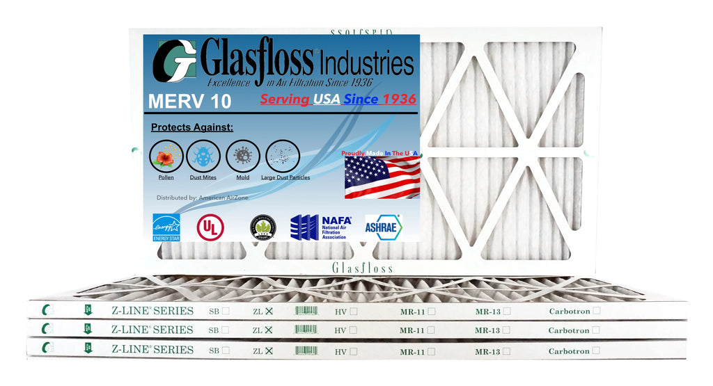 USA Filter MERV 23.5 Furnace in Size: Air -Qty:12 - x (Actual Glasfloss inch) Made - 24x28x1 - 27.5x7/8 10