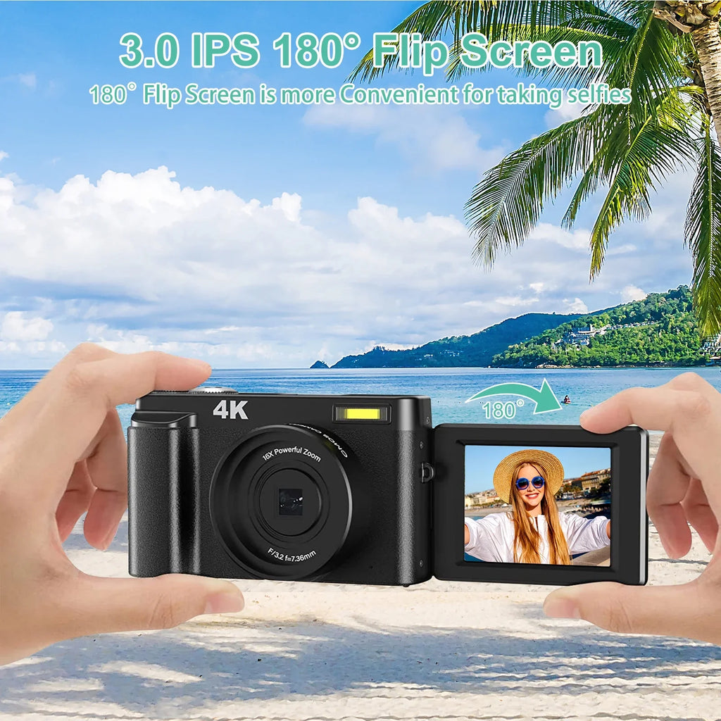 for Camera Zoom Camera 32GB Cameras Autofocus Vlogging 4K Card Digital Digital Video YouTube 16X with for Photography 48MP