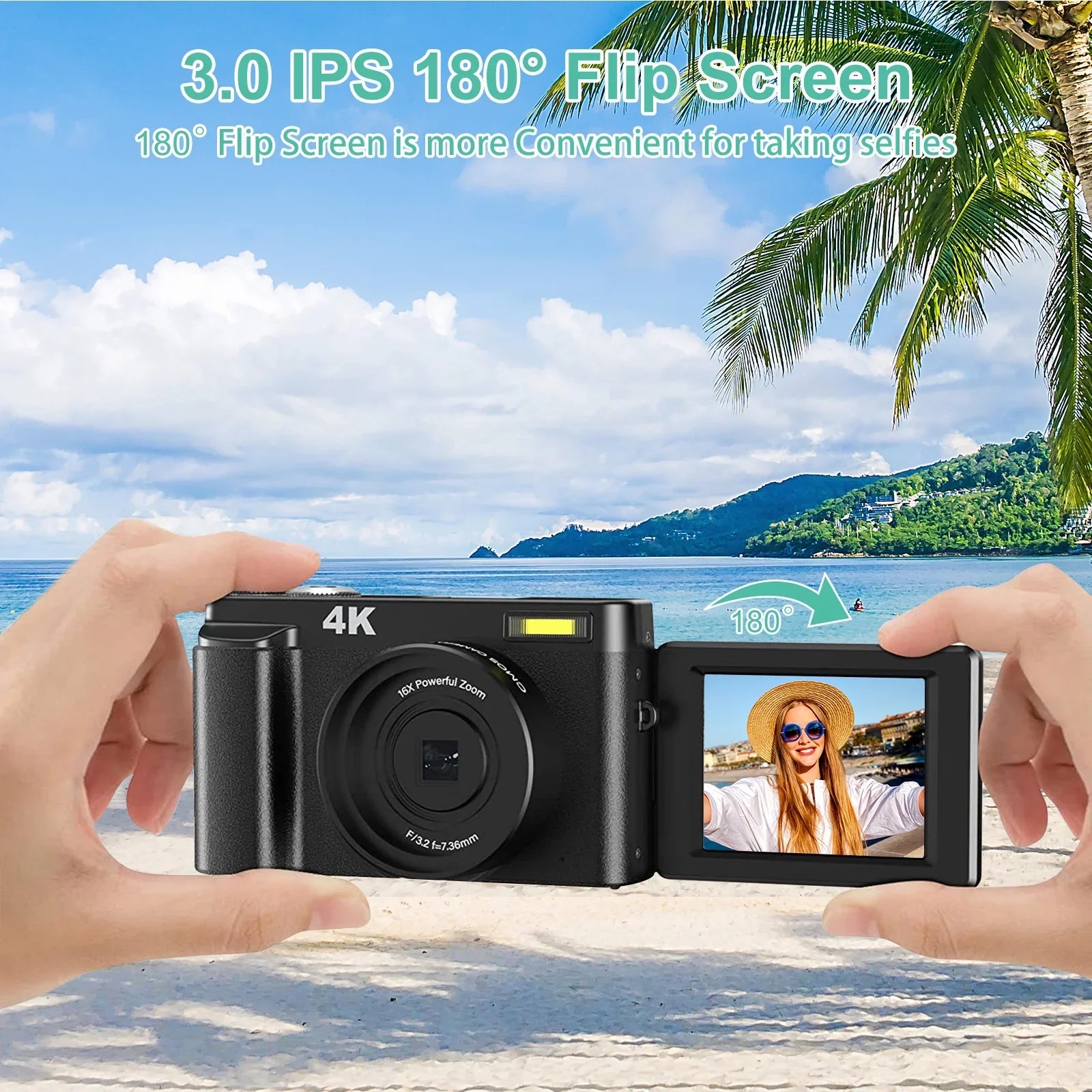 for Camera Zoom Camera 32GB Cameras Autofocus Vlogging 4K Card Digital Digital Video YouTube 16X with for Photography 48MP
