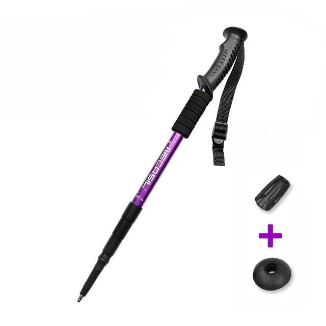 Aluminum Bastão Absorber Alloy Walking Trekking Walking Teleskopic Hiking De Stick Ultralight Stick Poles Cane Alpenstock