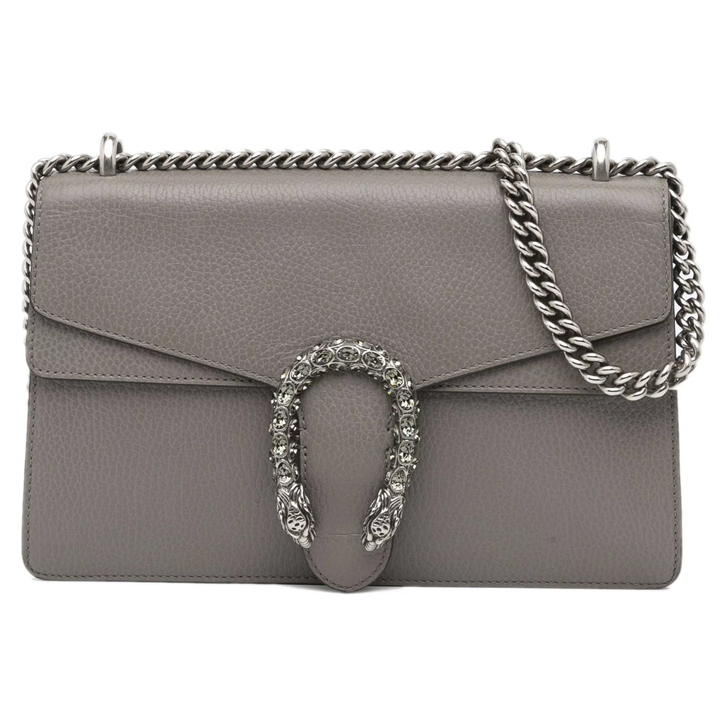 Unisex Pre-Owned Gray Dionysus Authenticated Bag (Good) Leather Small Shoulder Gucci Calf