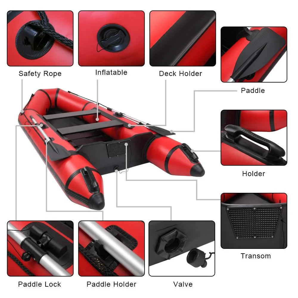 Boat PVC Inflatable Campingsurvivals Fishing 10ft Assault Red