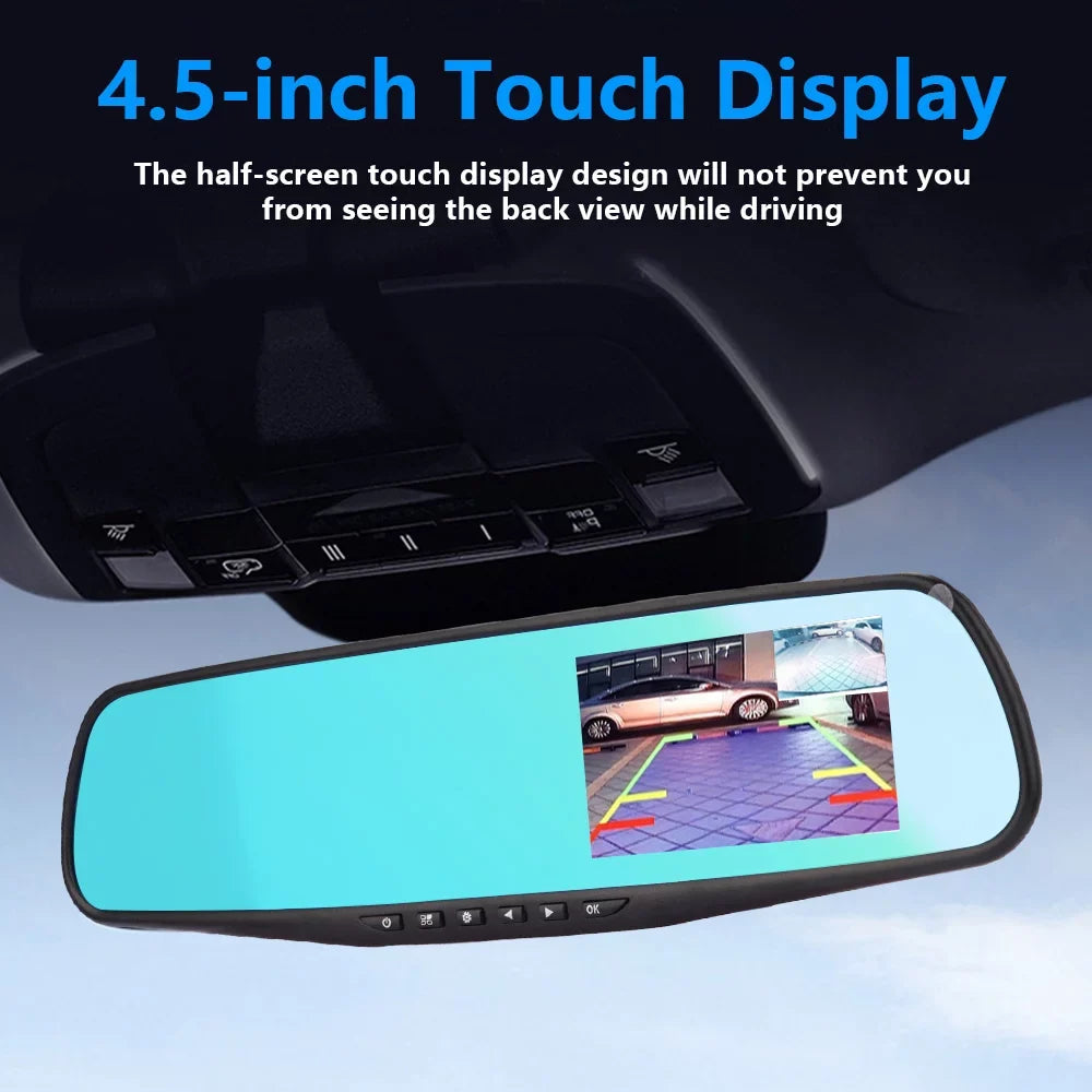 Video NIFFPD 1080P Rearview Mirror HD Lens Recorder Camera Cam Dual DVR，Dash Car 4.3"