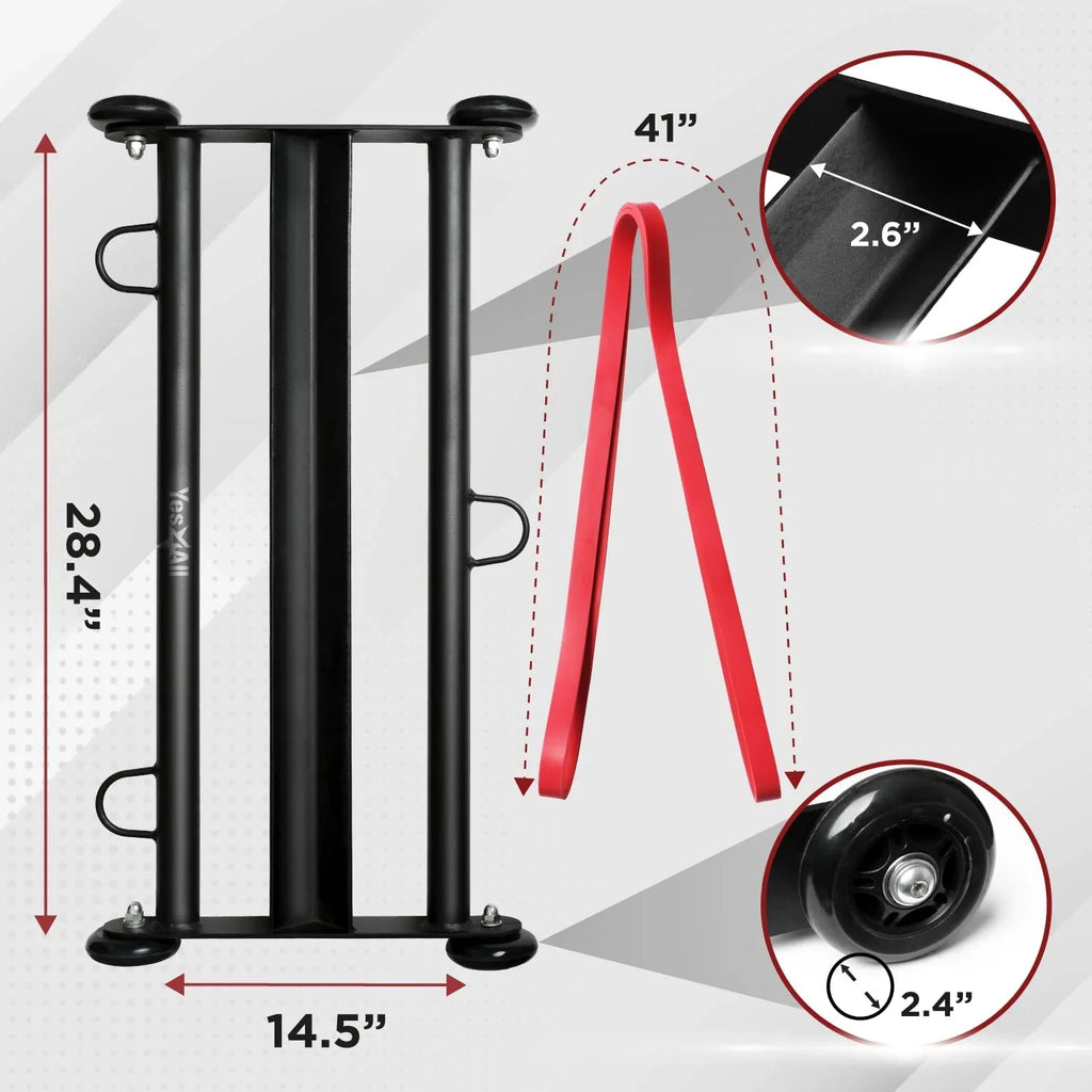 Glute for Building,Black Yes4All Exercise Gym Wheels Hamstring, Glider, Home Glute Ham Booty Fitness,