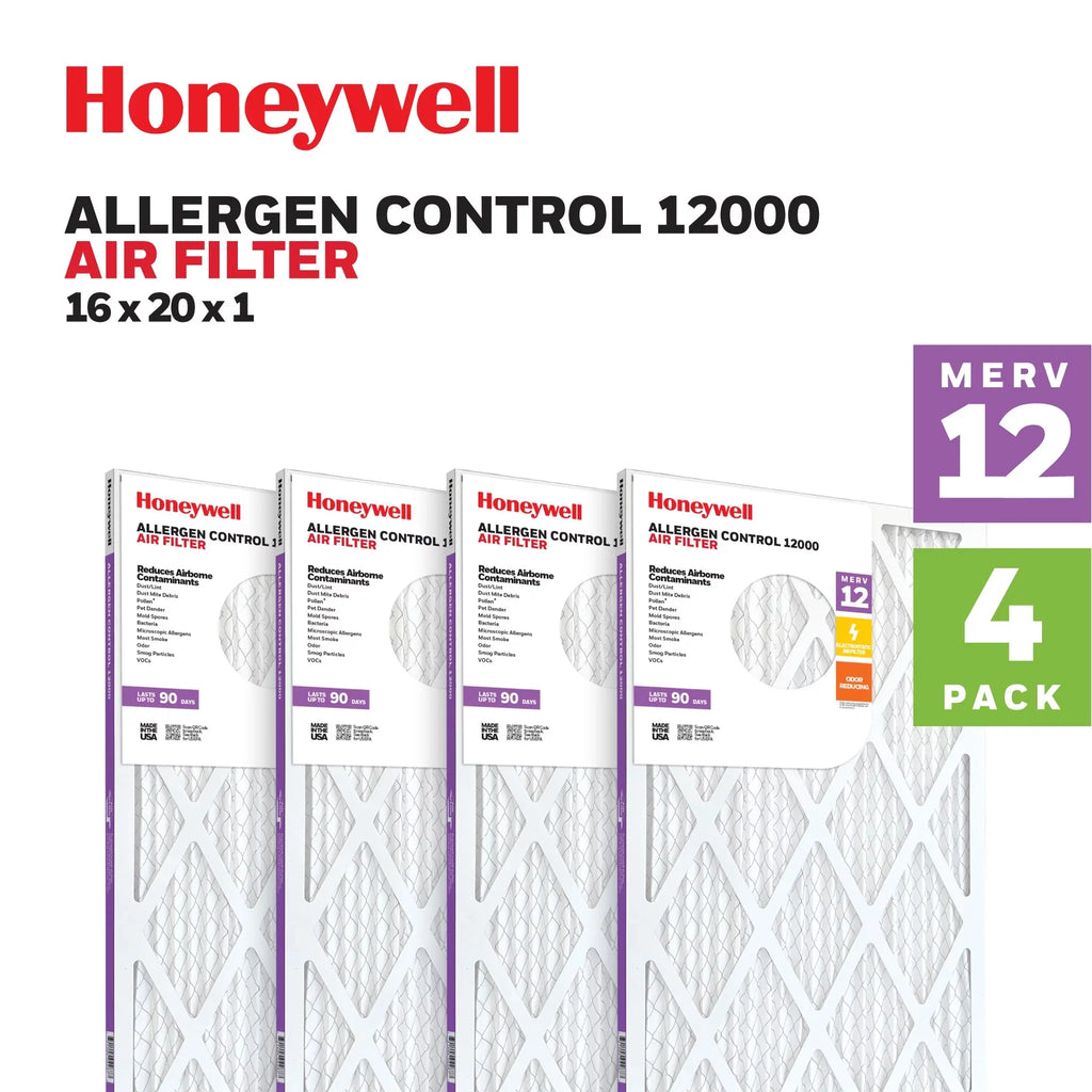 Furnace Pack 16x20x1 Filter Pleated -4 12 MERV Honeywell Air HVAC