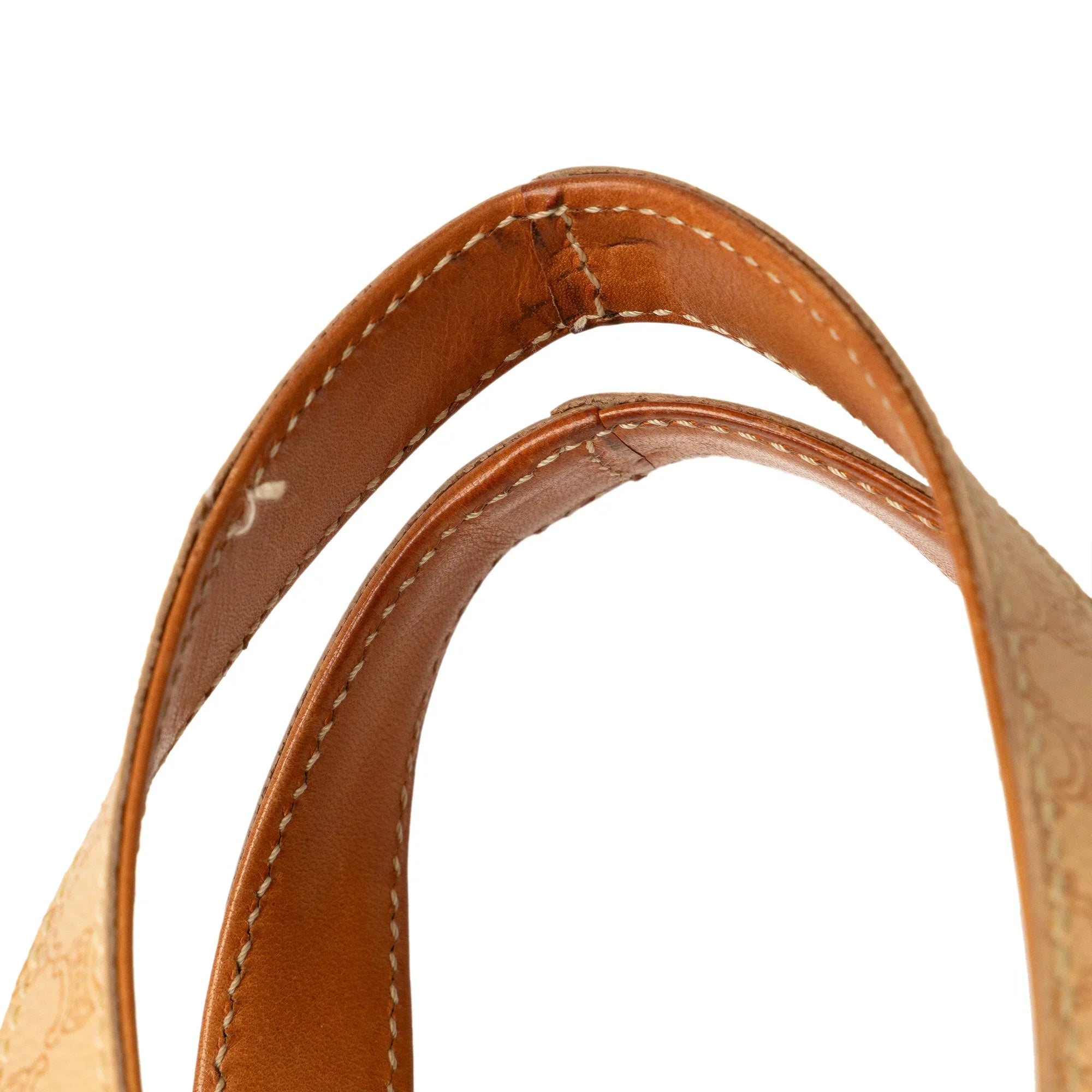 Bag Macadam Authenticated Celine Coated Pre-Owned Tote Canvas (Good) Brown Unisex Fabric