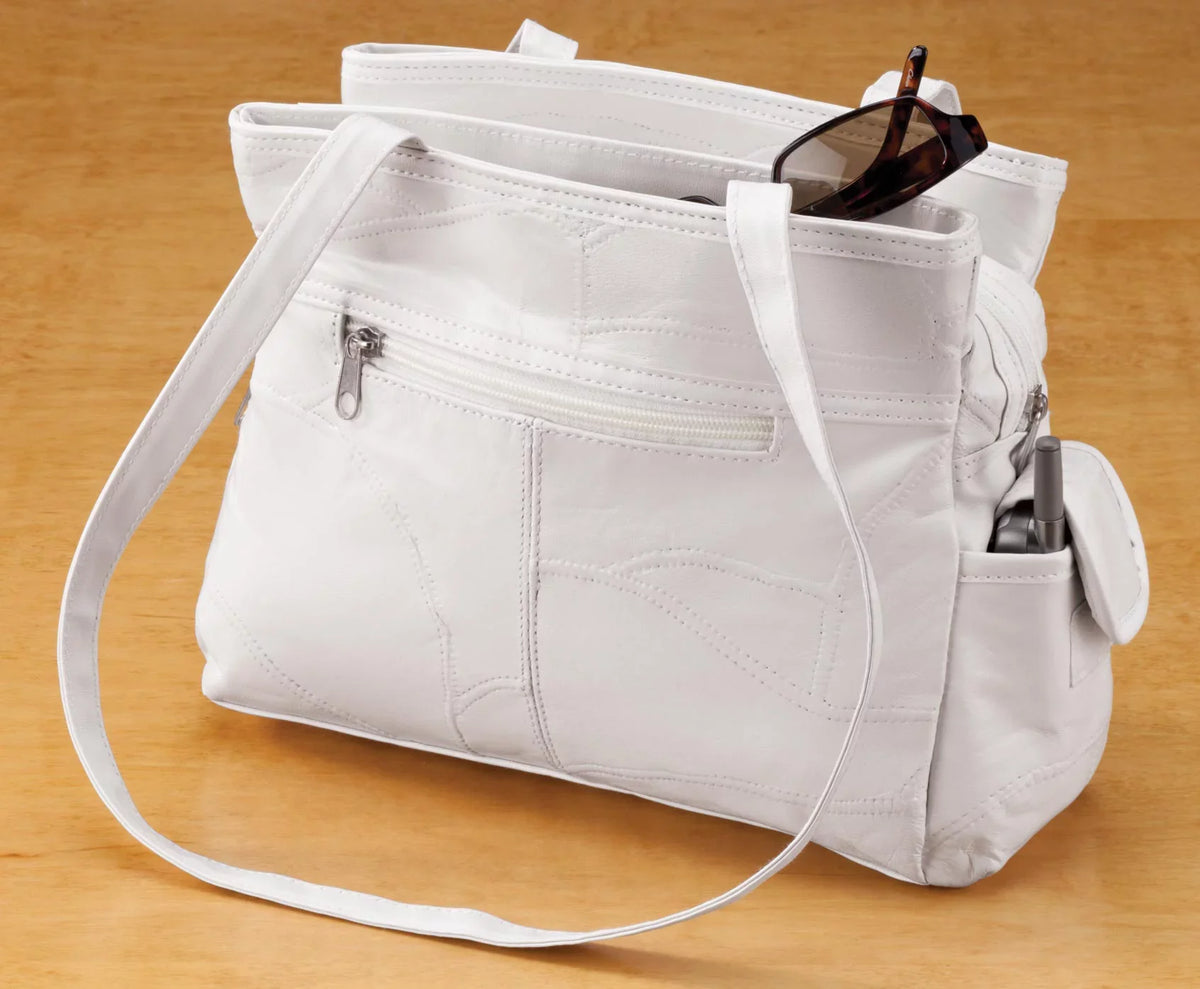Leather Handbag White