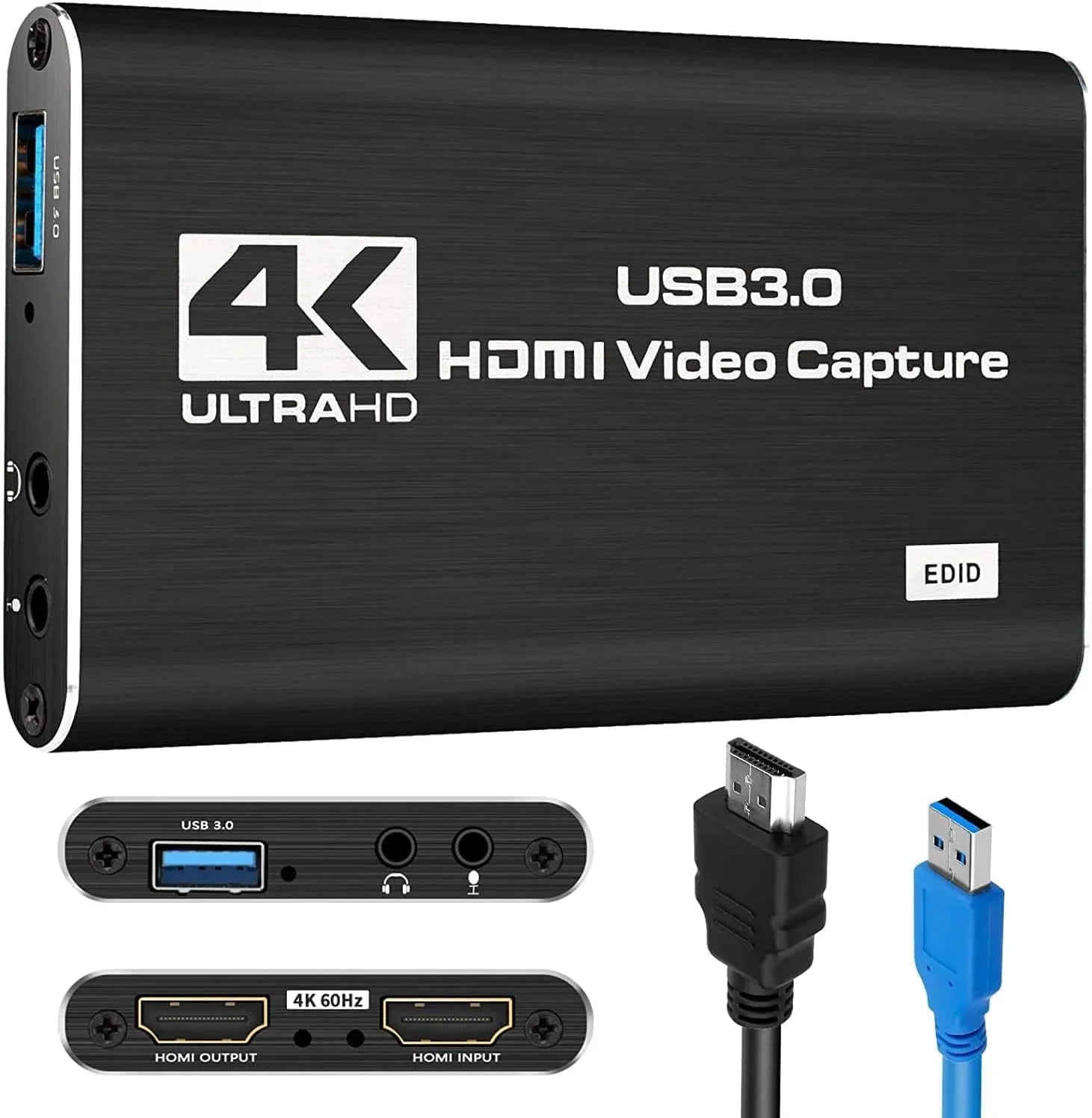 , Capture Works Capture 3.0 60FPS for Streaming Recording, Card, Live,Support for 1080P Audio Adapter 4K Video X-Box/OBS/Camera/PC Game Card, Device Recorder Video Capture USB