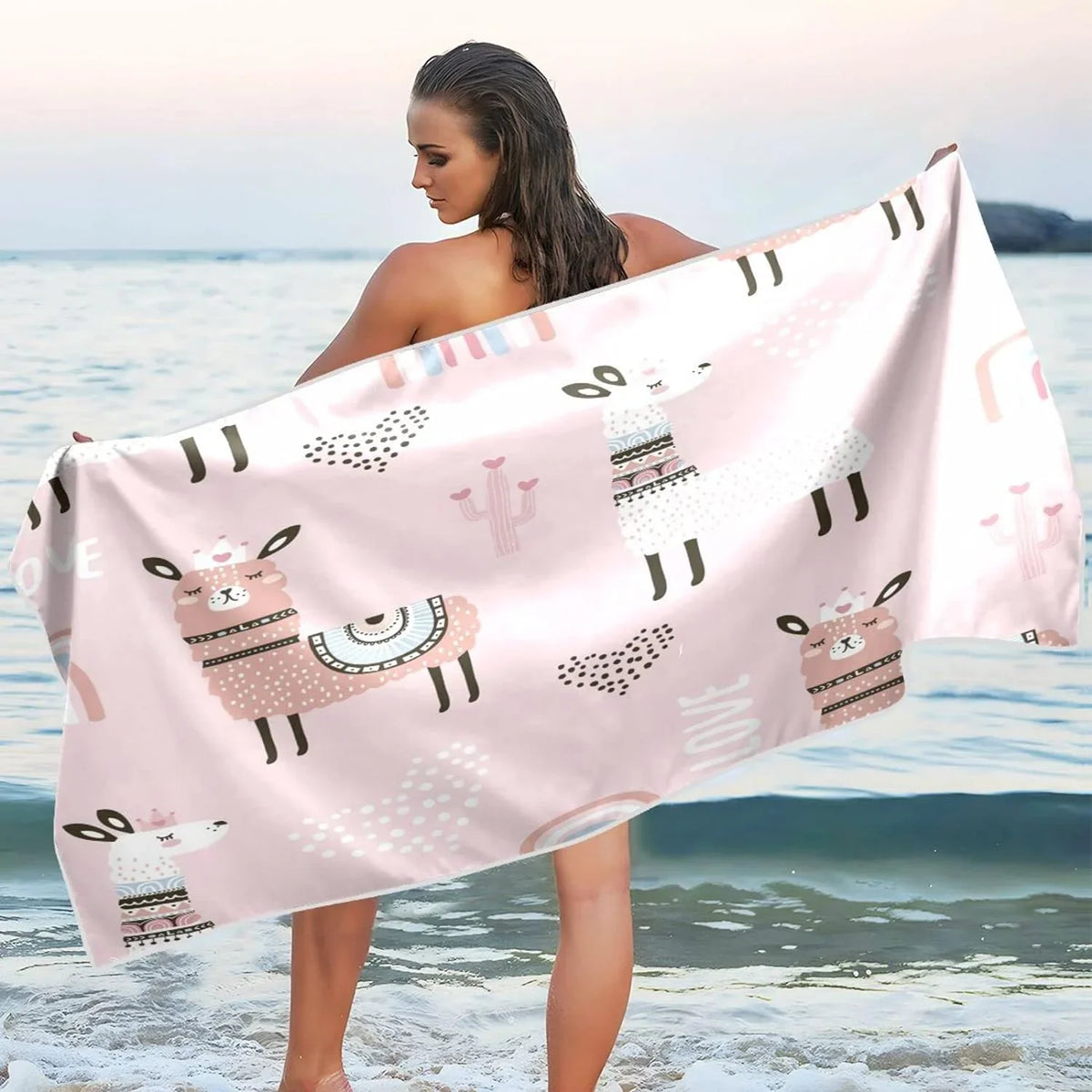 Swimming Travel Oversized Towels Dry Camping Lightweight Princess - Beach Quick Towel Towel Compact Absorbent Holiday（240） Super for - Llama Bestwell