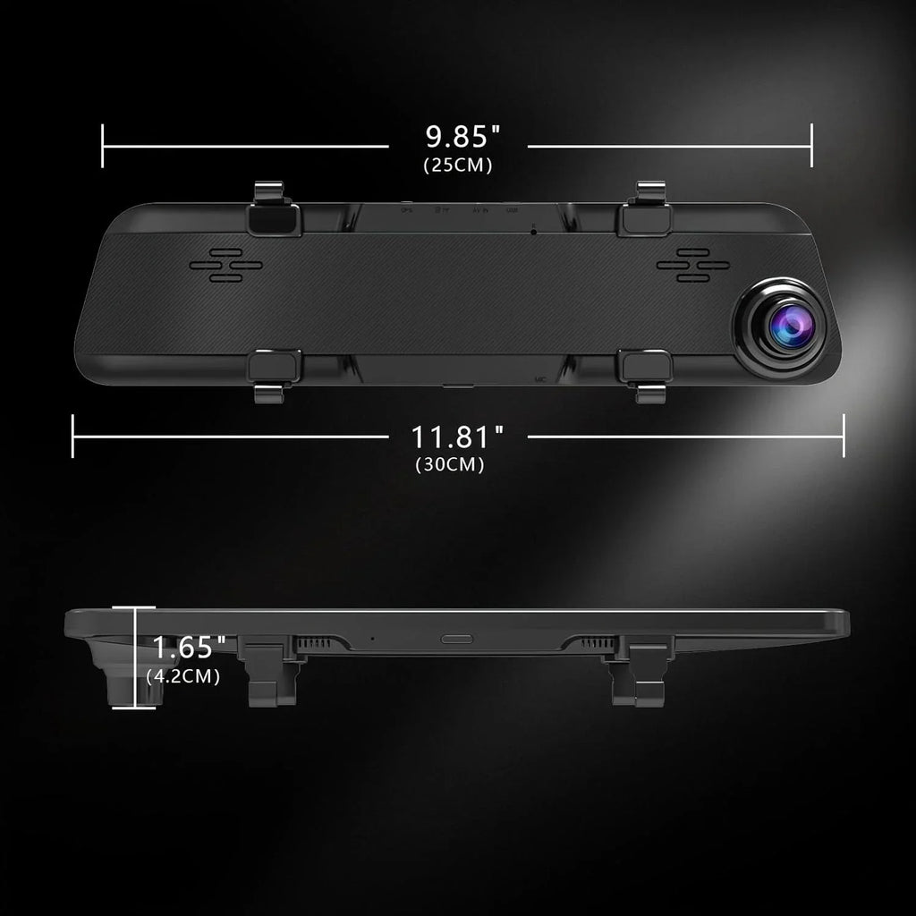 Front Camera 64GB and JOMISE 2160P View K17 Cam 12" Rear Mirror Card HD Assistante GPS Parking Vision Night Ultra 4K Dash Rear