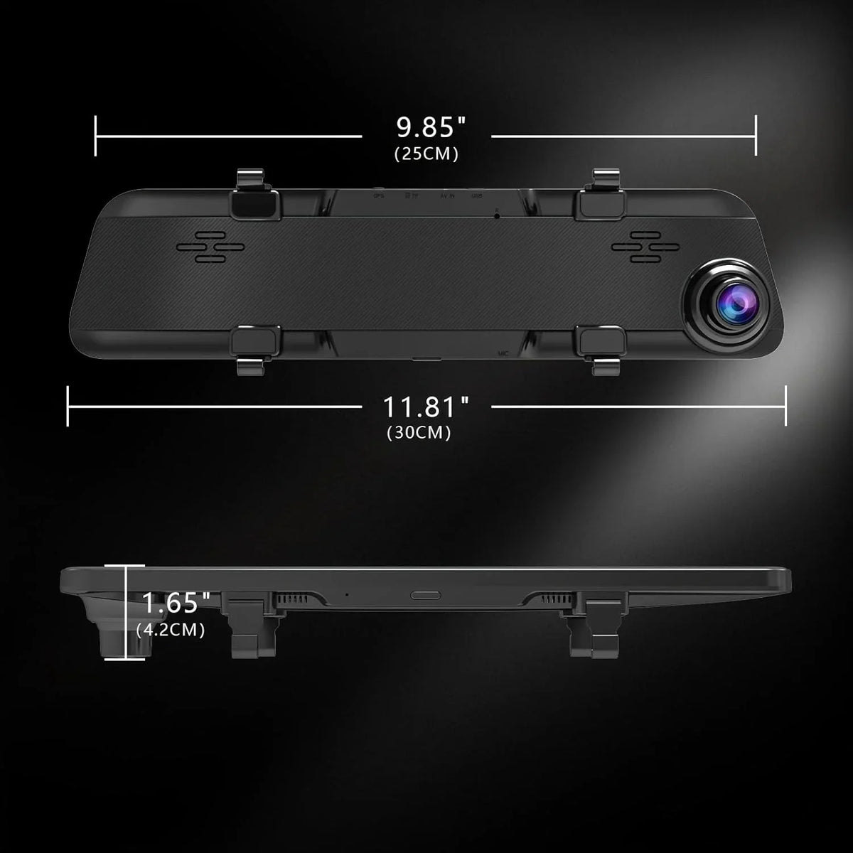 Front Camera 64GB and JOMISE 2160P View K17 Cam 12" Rear Mirror Card HD Assistante GPS Parking Vision Night Ultra 4K Dash Rear