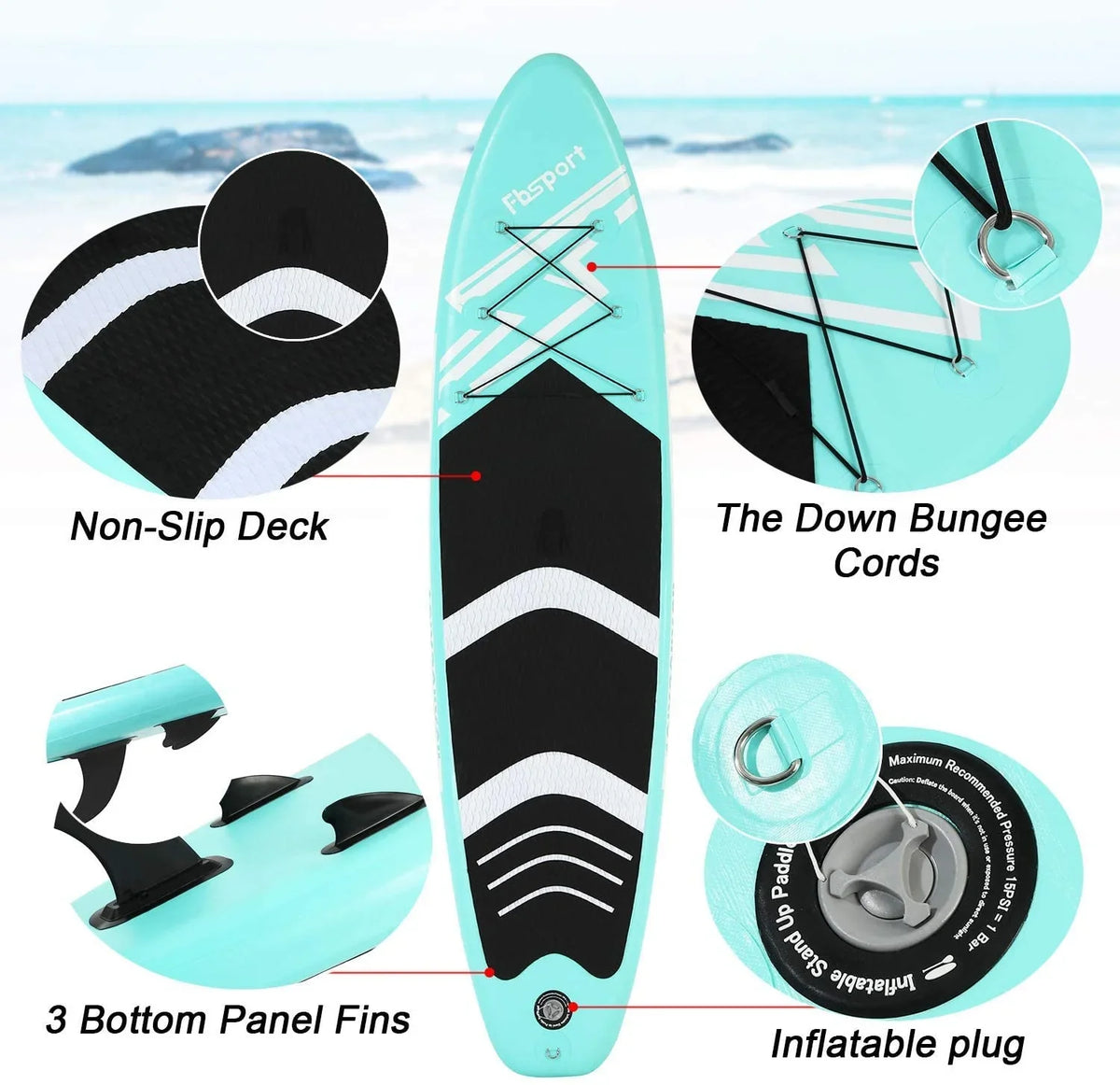 Paddle Strap Pump with Paddle Bag, Board Air Carry New Accessories UP Board, Adult for All Fbsport Stand Inflatable Shoulder