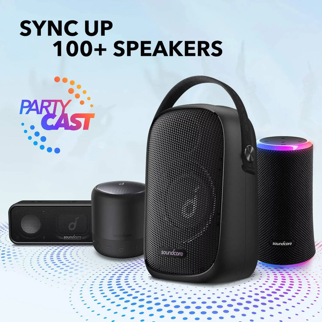 100+ 24H Sync Bluetooth with BassUp Speakers, Waterproof, Playtime, Go Outdoor Trance Technology, EQ, App Speaker Custom Soundcore