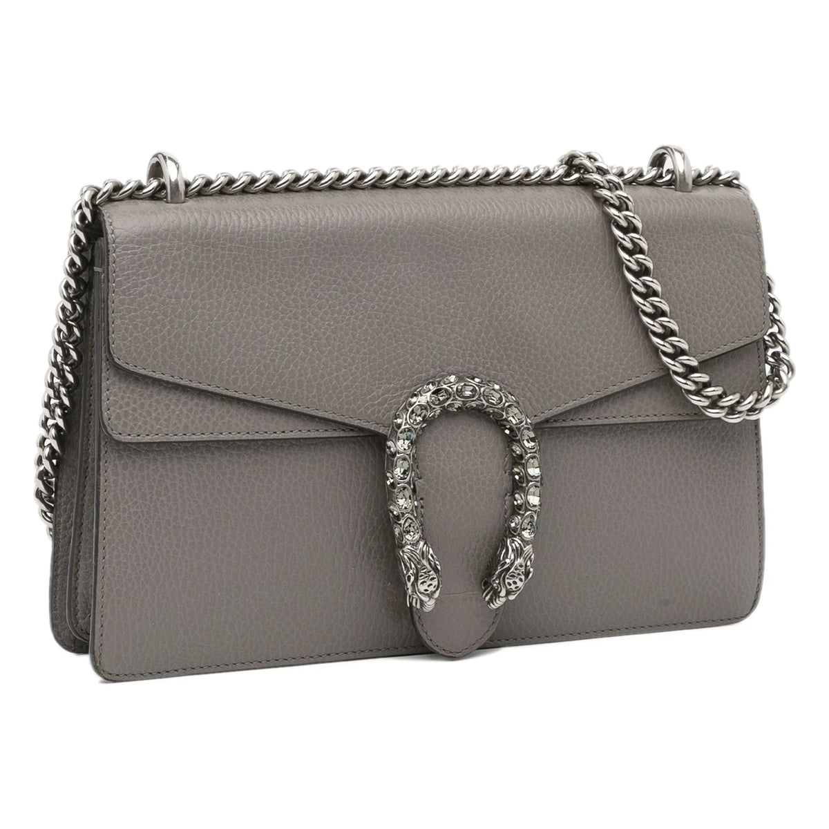 Unisex Pre-Owned Gray Dionysus Authenticated Bag (Good) Leather Small Shoulder Gucci Calf