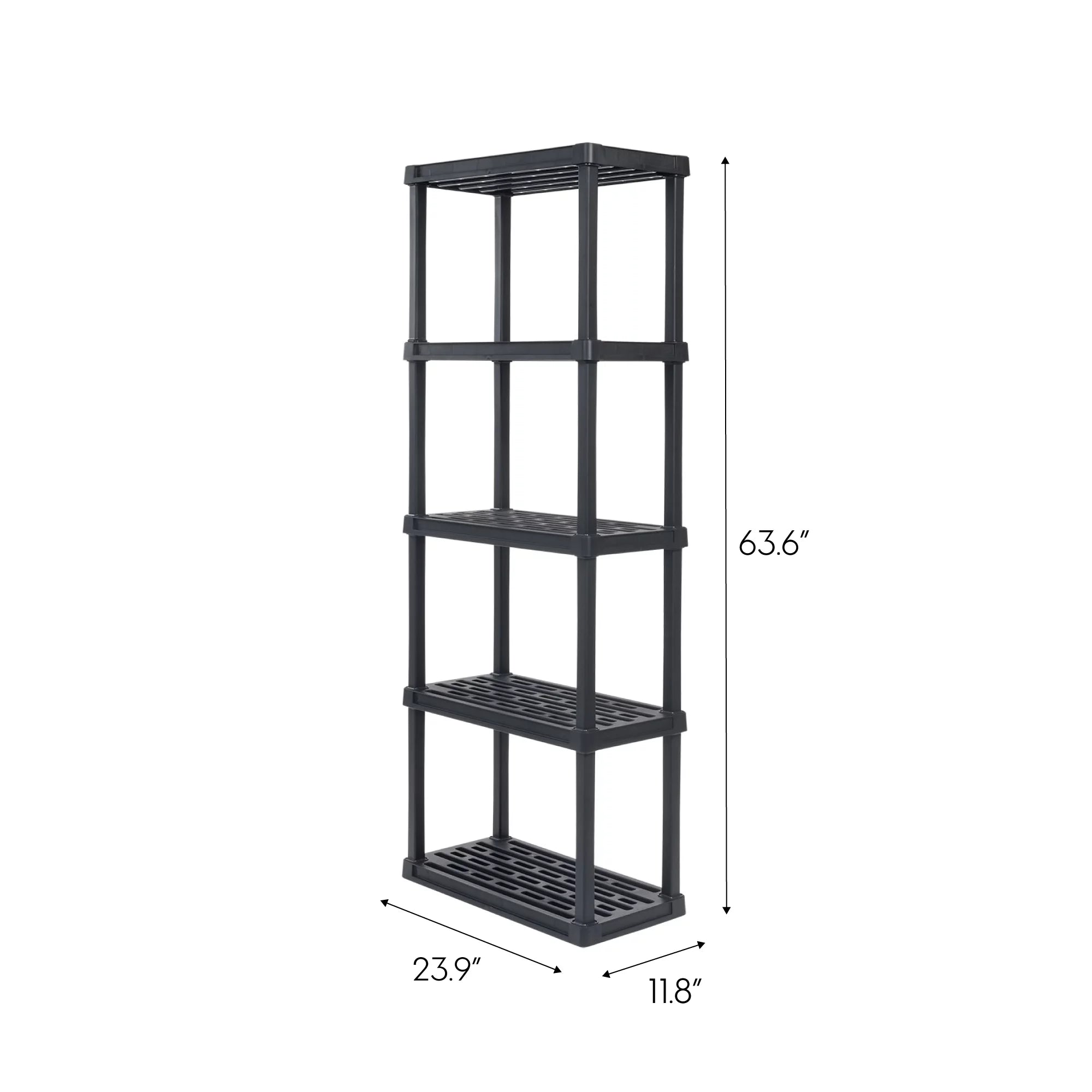 Storage Shelf 5 Plastic Black lb. Rack 200 Capacity, -Tier USA IRIS Total with