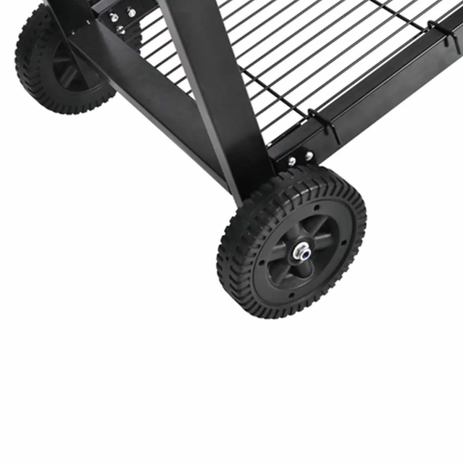 Lower Patio Hiking, Steel Cooking, Length 39.4 Camping Smoking, Picnic, Inch Stand Shelf Wheels Garden, Grilling, Black Charcoal BBQ with Barbecue and for Grill Dcenta Party,