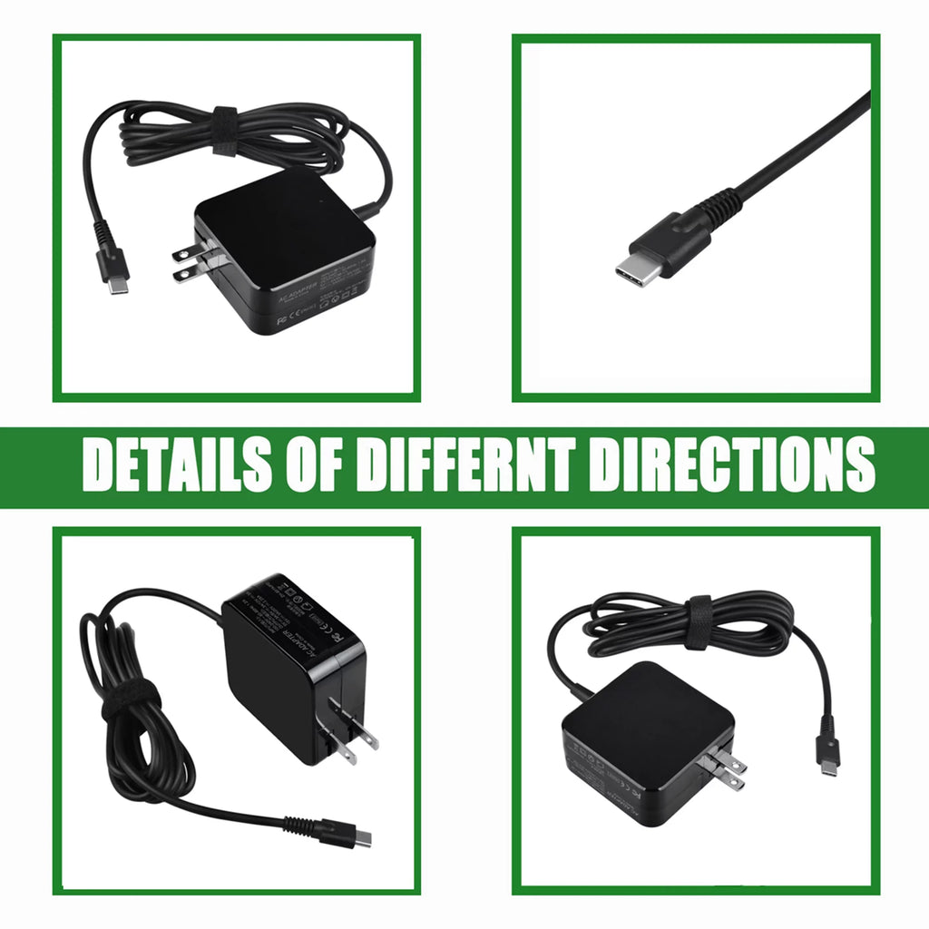 BOO KONKIN Replacement 45W Charger Lenovo 81QC MTK AC Type-C 2nd Adapter 300e Compatible Type for Chromebook Gen