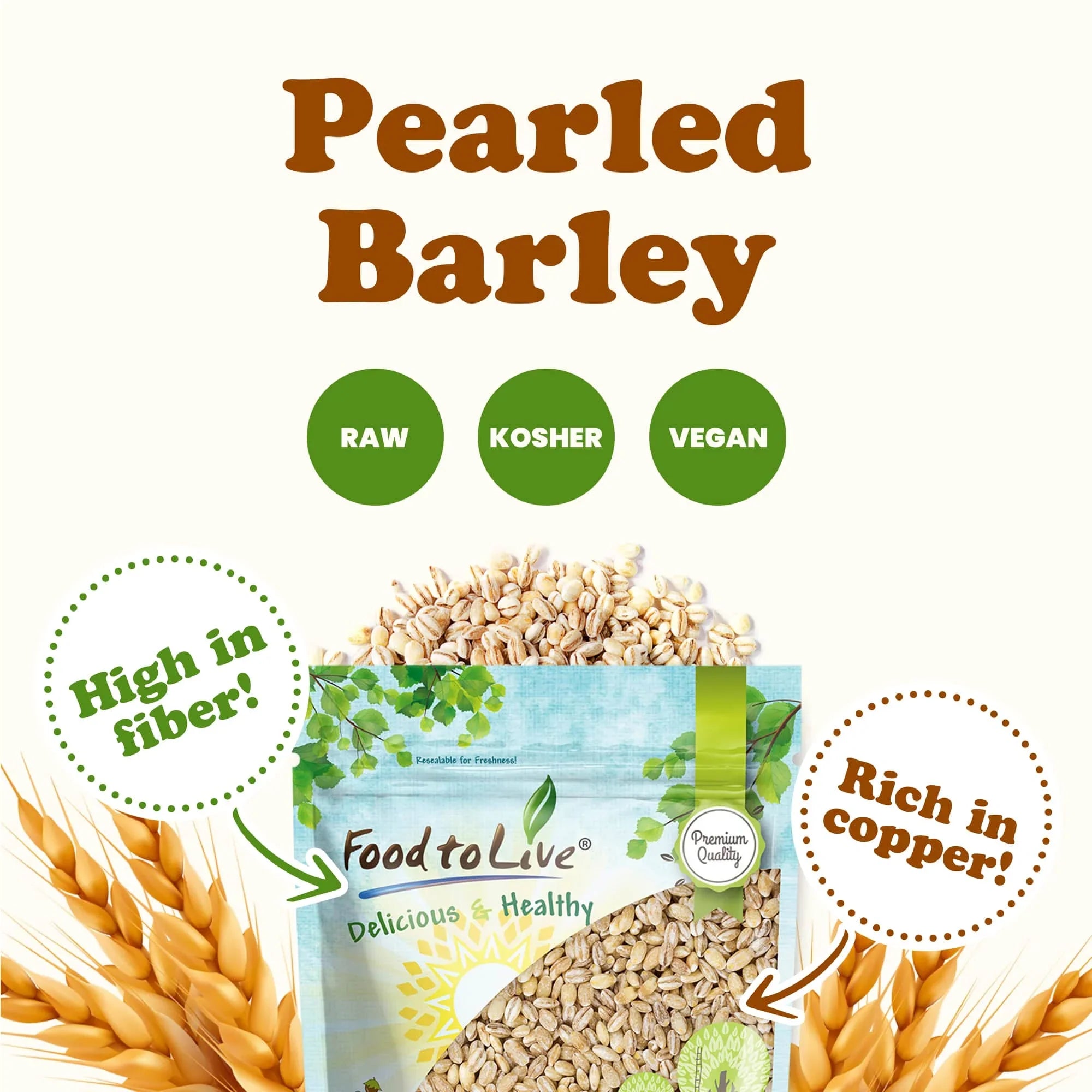 to Food Kosher 5 Pearled Pounds, Live, Barley,