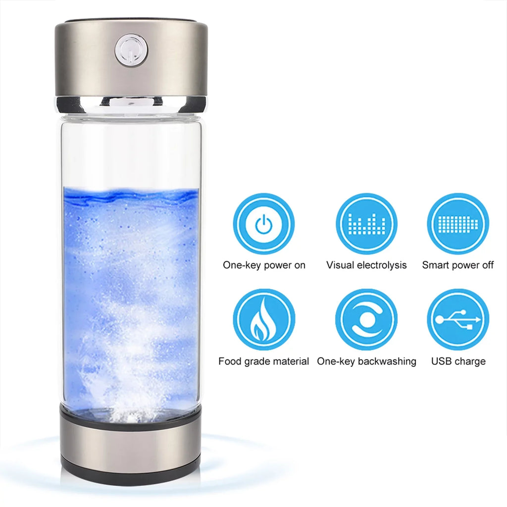 Maker USB Hydrogen Rechargeable Body Portable Healthy Purifier Antioxidant Filter Lonizer Water Hydrated Water Lonized Rich Keep Generator Bottle Water Anti-Aging
