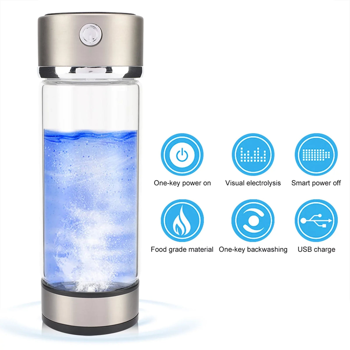 Maker USB Hydrogen Rechargeable Body Portable Healthy Purifier Antioxidant Filter Lonizer Water Hydrated Water Lonized Rich Keep Generator Bottle Water Anti-Aging