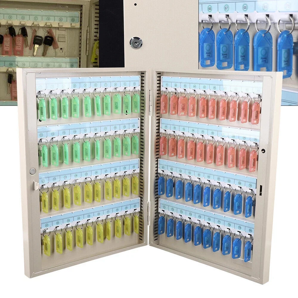 80 Box Holder Safe Wall Lock Mounted Dealership Organizer Car Storage Key Cabinet