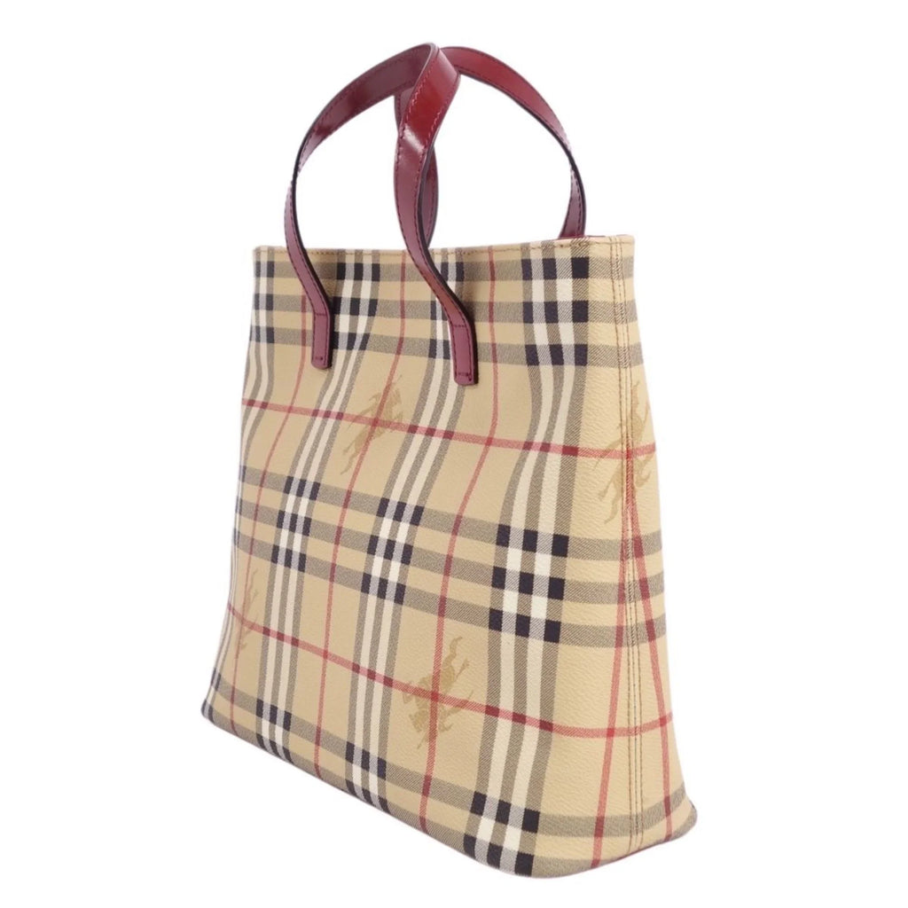Tote BURBERRY Bag Check Ladies LONDON Burberry Brown London (Good) Handbag Pattern Pre-Owned
