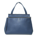Handle Bag Tote Ladies Medium Calf Handbag (Good) Celine One Pre-Owned Blue Leather Edge