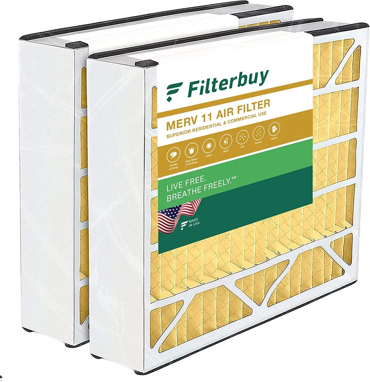 HVAC for Filters Furnace Air MERV 16x25x5 (2-Pack) 11 Air AC Pleated Bear Trion 255649-105 Filterbuy