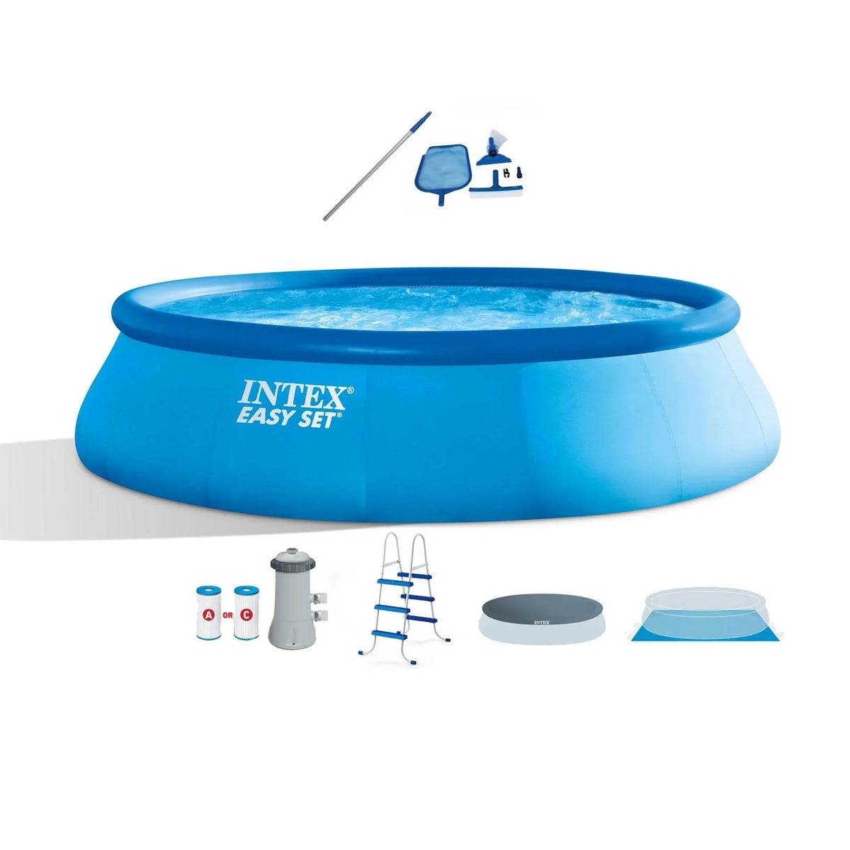 Maintenance Inflatable Kit 42" and Intex Set Pool 15' x Easy Swimming Portable